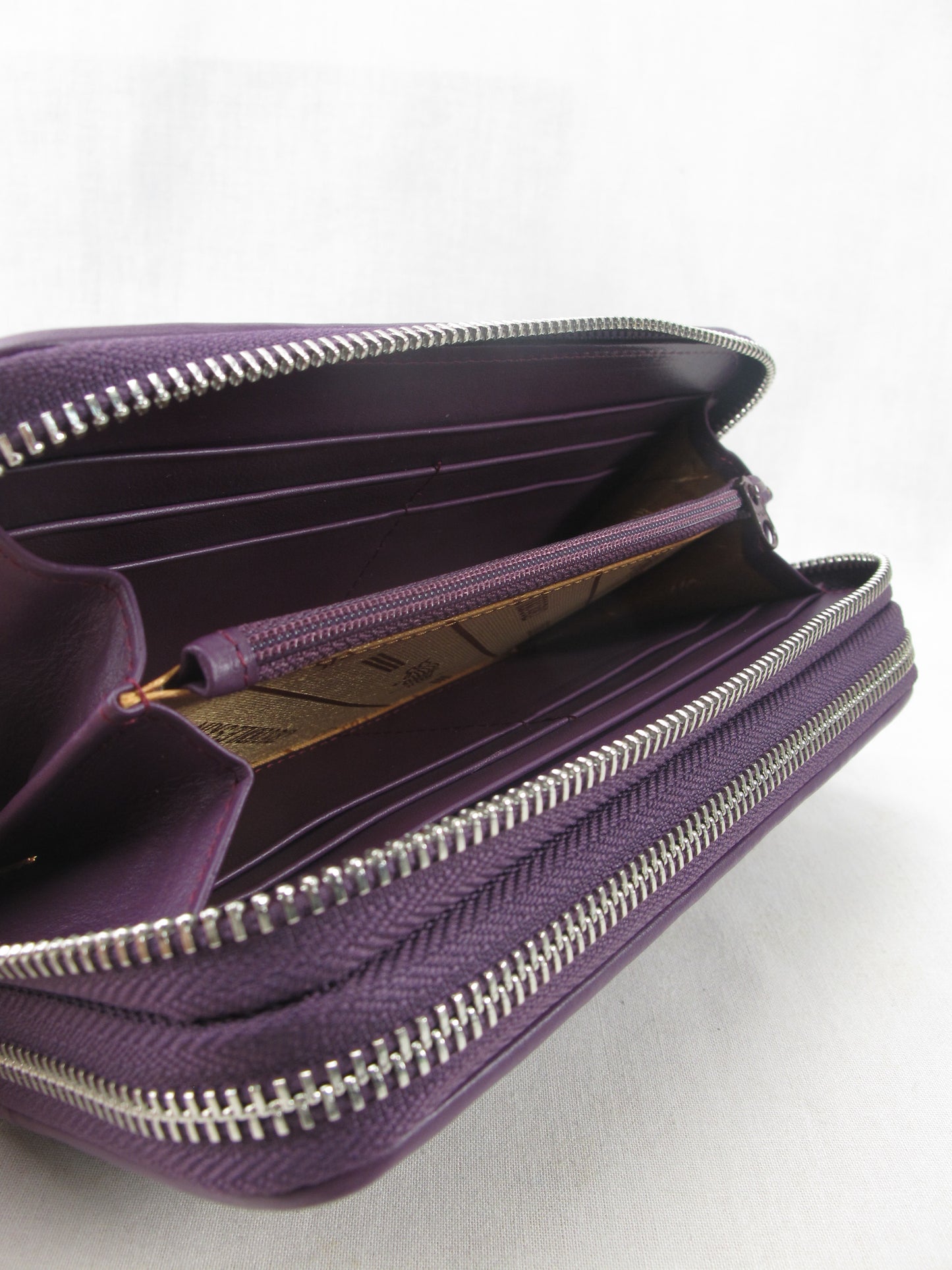 Genuine Caiman Crocodile Hornback Skin Leather Double Zip Around Wrislet Wallet Purse