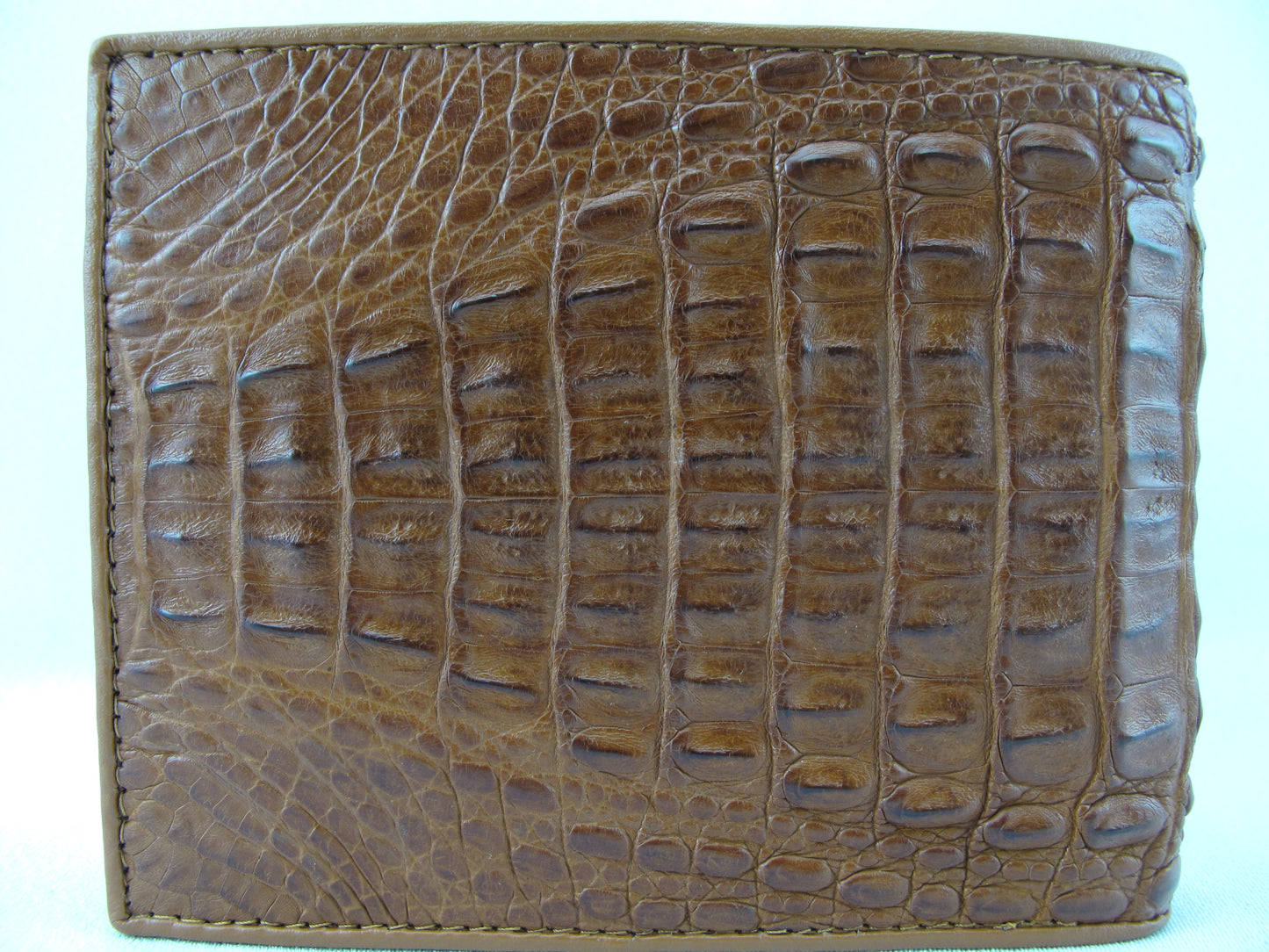 Genuine Caiman Crocodile Hornback Skin Leather Bifold Wallet