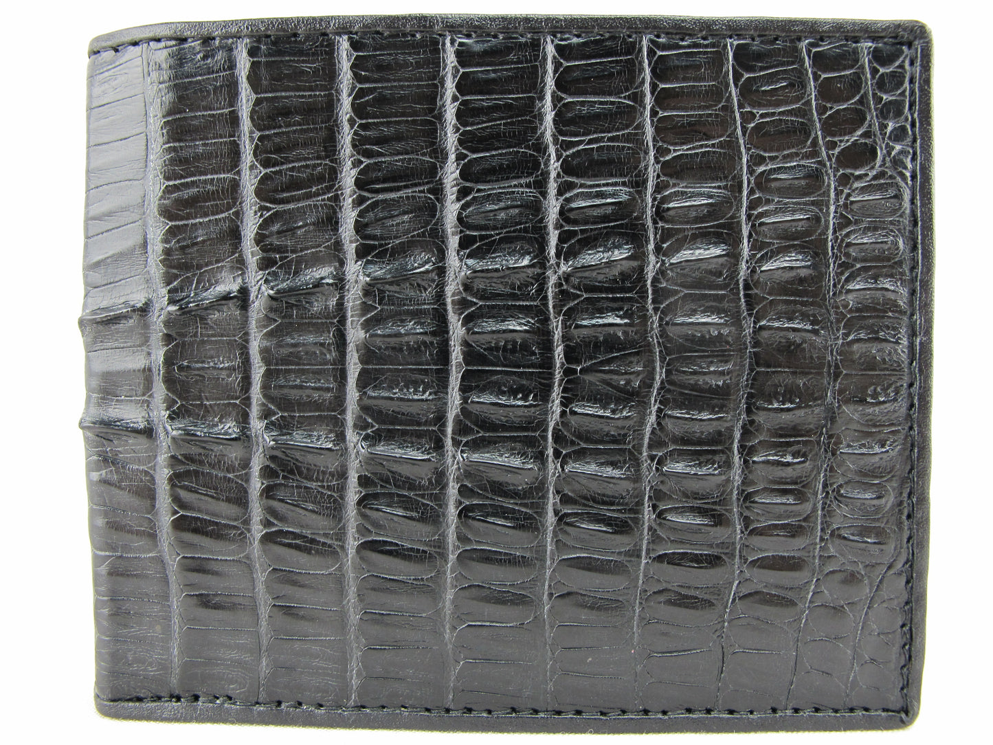Genuine Caiman Crocodile Tail Skin Leather Bifold Wallet