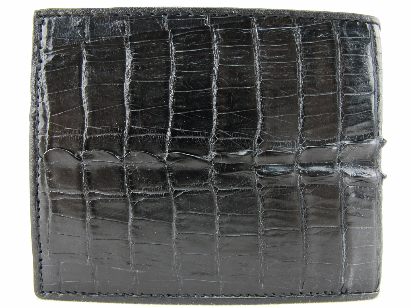 Genuine Caiman Crocodile Tail Skin Leather Bifold Wallet