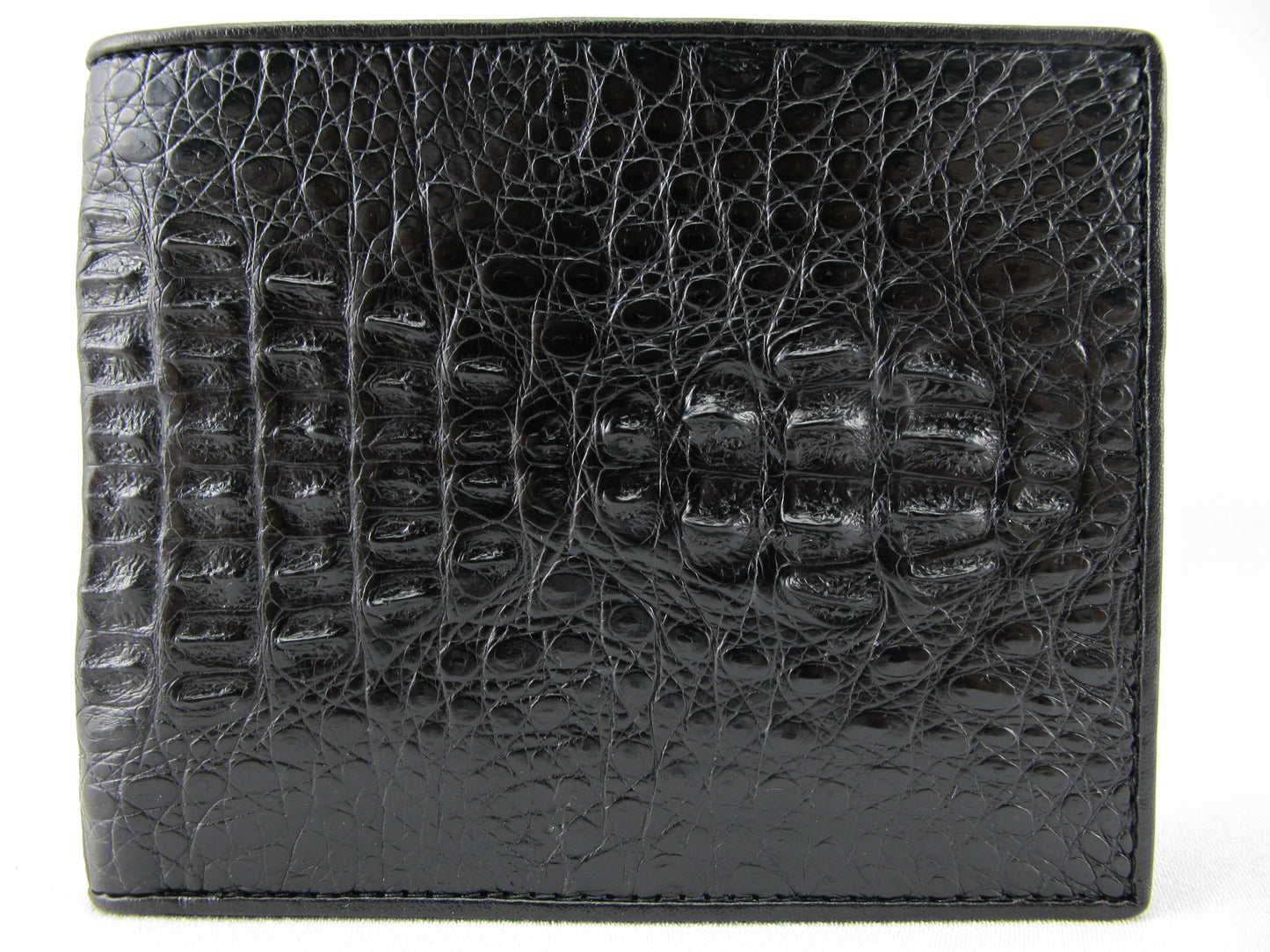 Genuine Caiman Crocodile Hornback Skin Leather Bifold Wallet