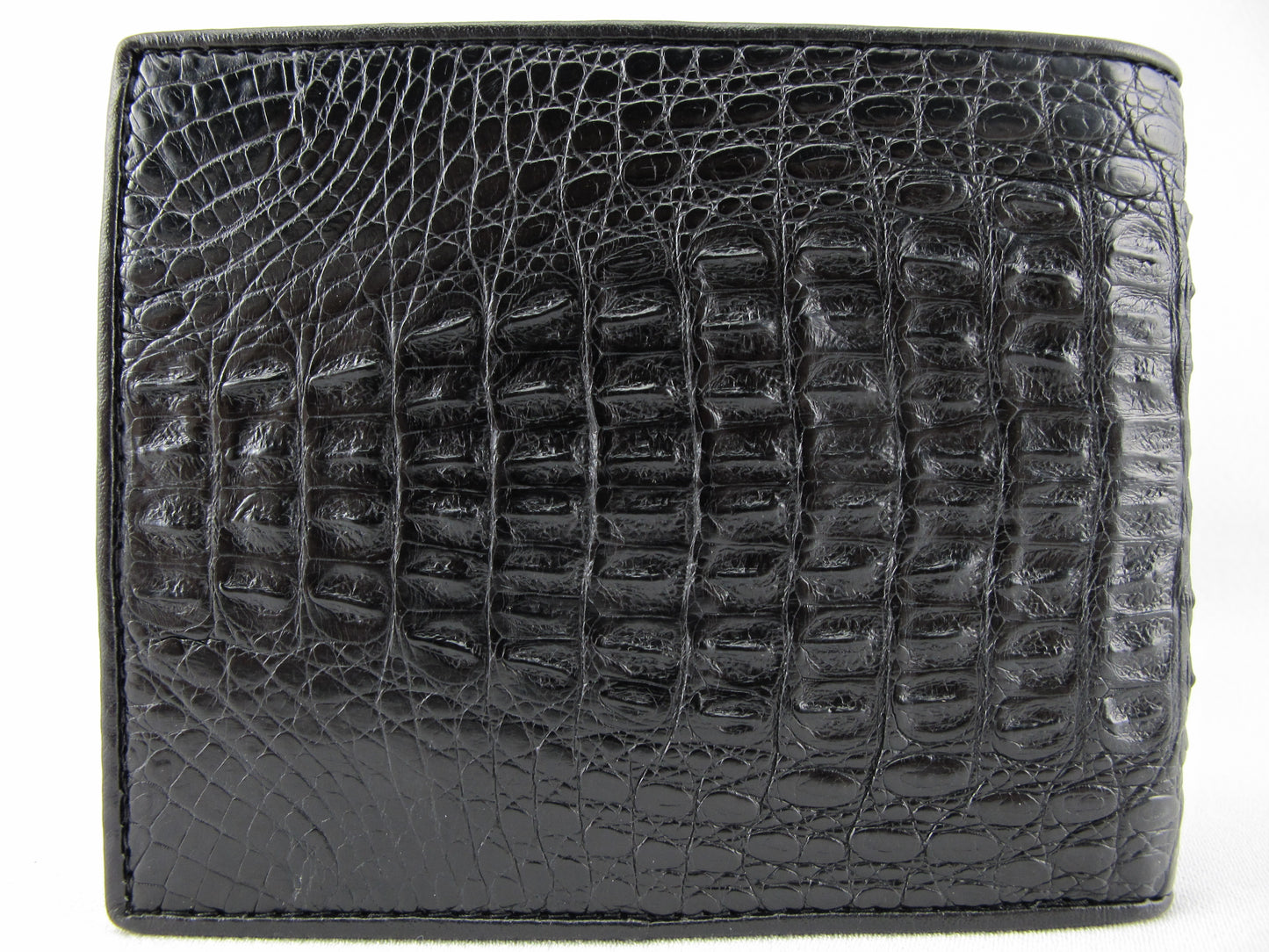 Genuine Caiman Crocodile Hornback Skin Leather Bifold Wallet