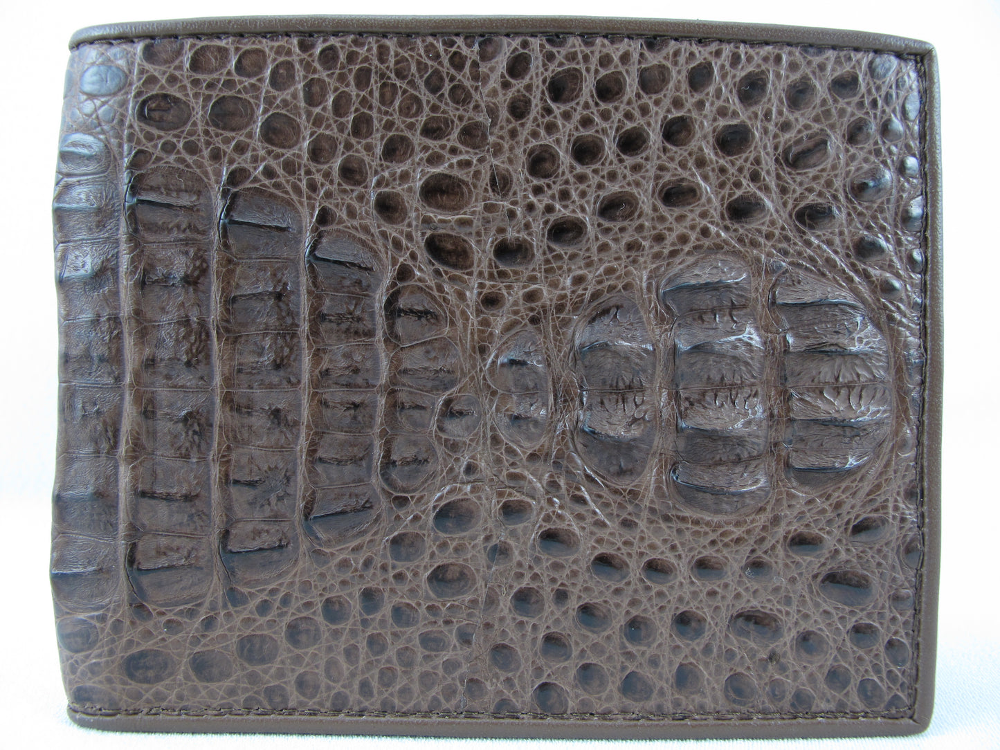 Genuine Caiman Crocodile Hornback Skin Leather Bifold Wallet