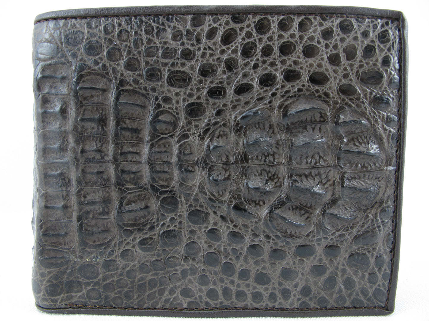 Genuine Caiman Crocodile Hornback Skin Leather Bifold Wallet
