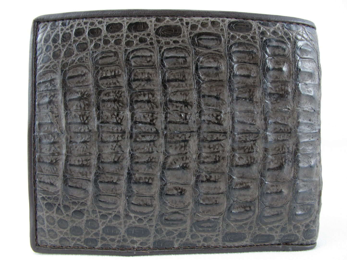 Genuine Caiman Crocodile Hornback Skin Leather Bifold Wallet