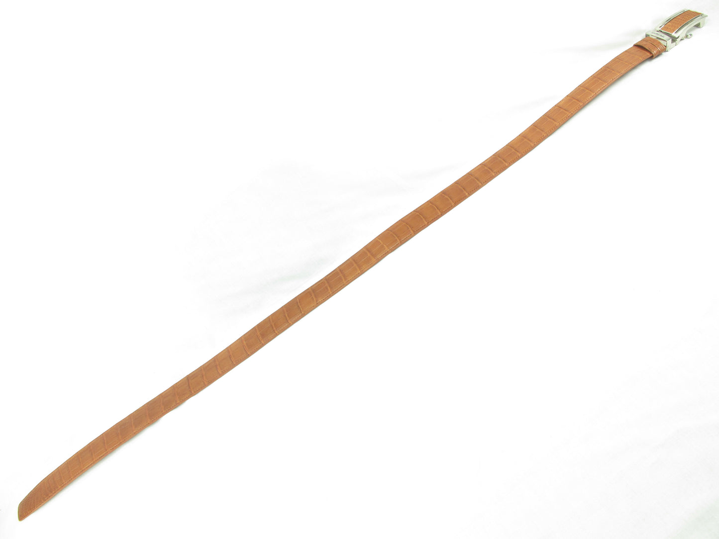 Genuine Crocodile Belly Skin Leather Auto Locking Luxury Men's Belt