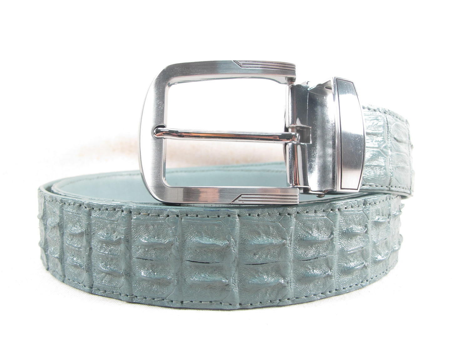 Genuine Crocodile Double Hornback Skin Leather Casual Men's Belt