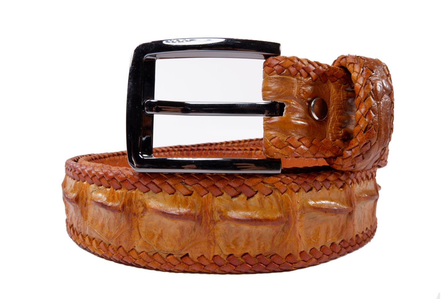Genuine Crocodile Single Hornback Skin Leather Casual Handmade Belt