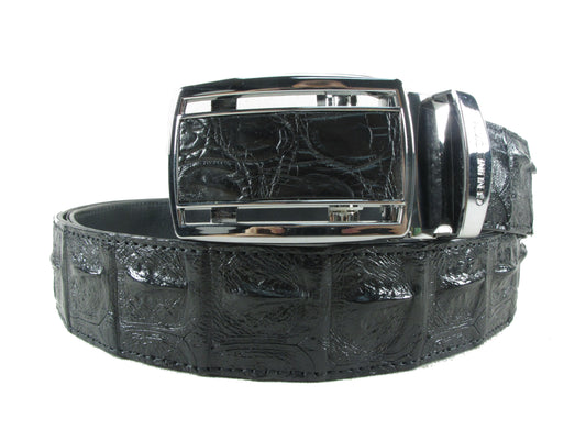 Genuine Crocodile Single Backbone Skin Leather Auto Locking Men's Belt