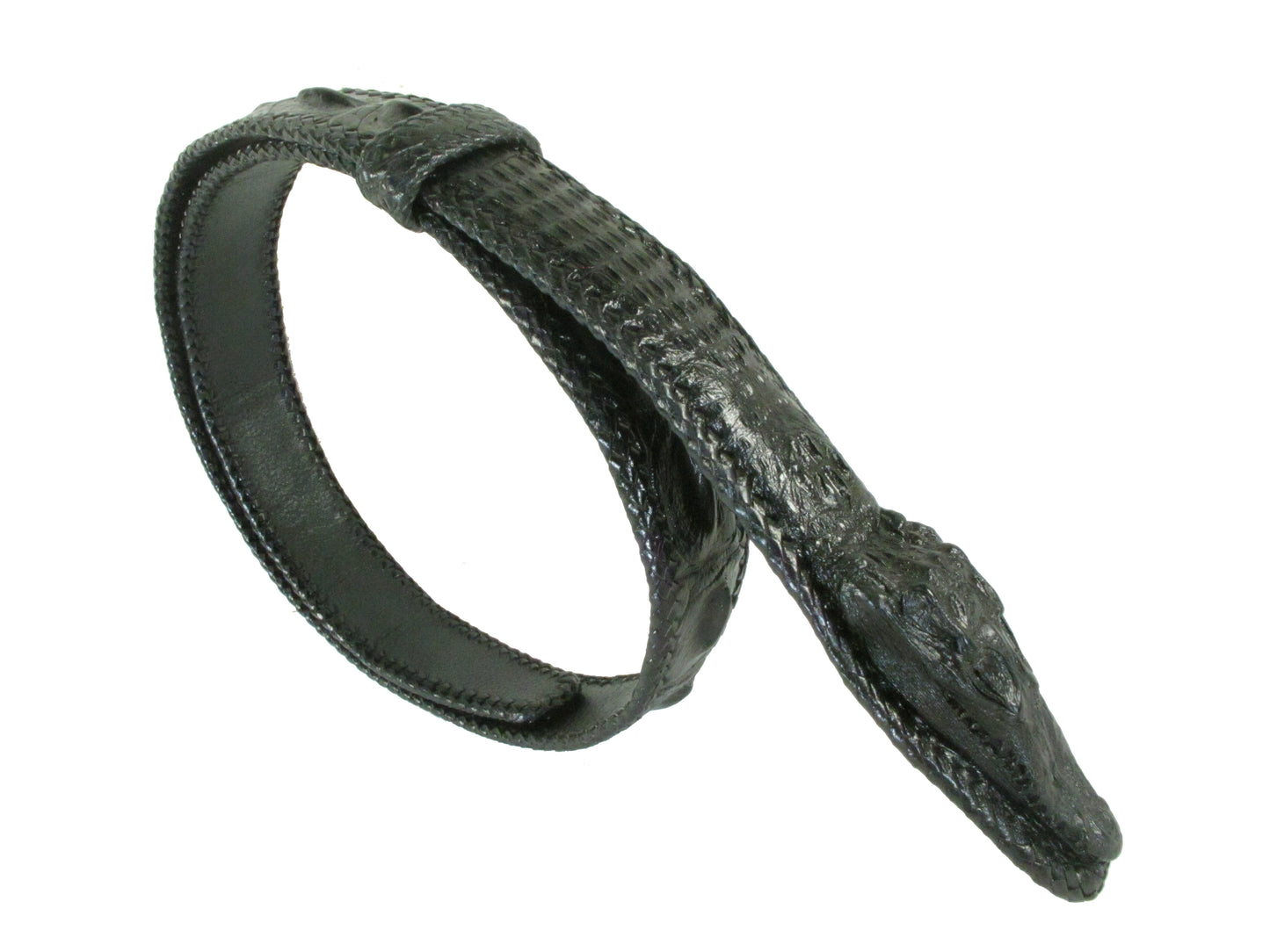 Genuine Crocodile Skin with Head Leather Handmade Dress Belt