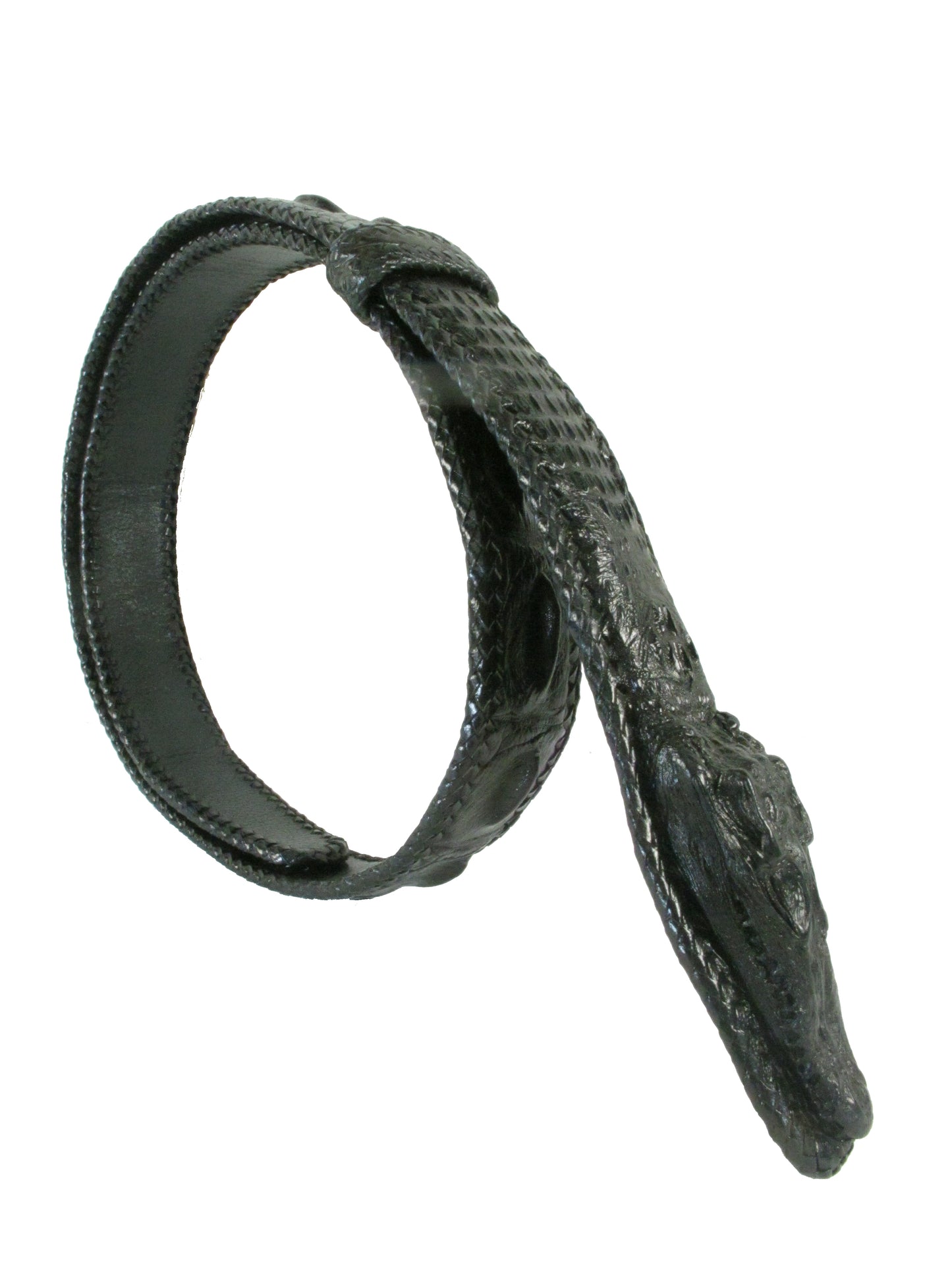 Genuine Crocodile Skin with Head Leather Handmade Dress Belt