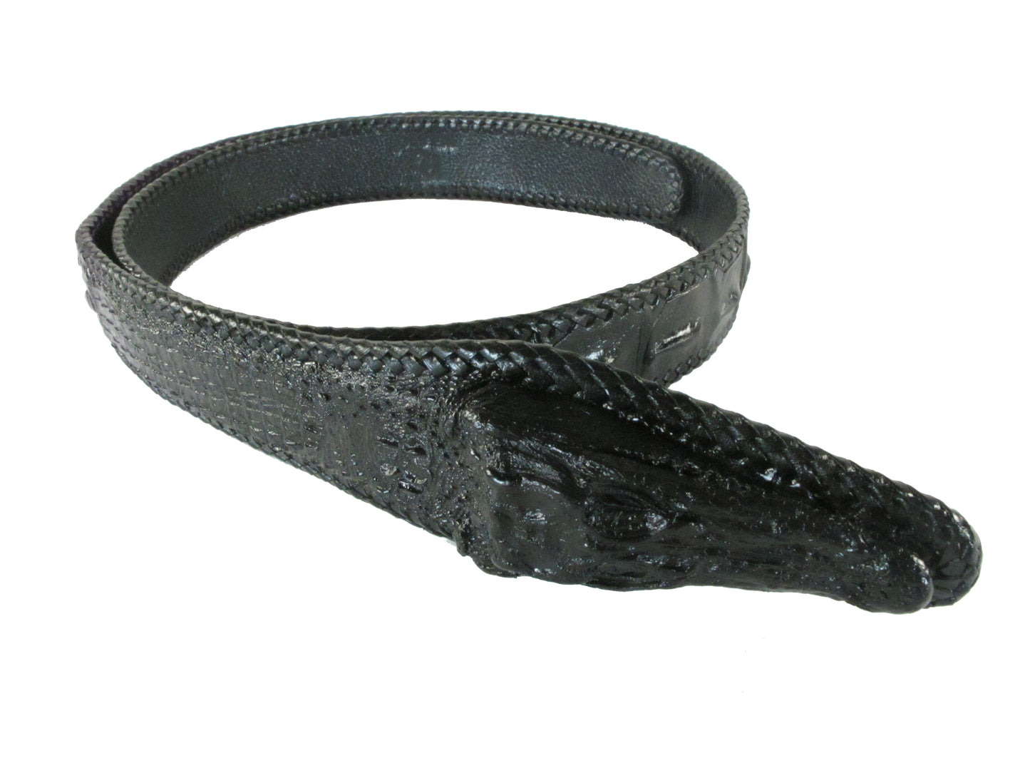 Genuine Crocodile Skin with Head Leather Handmade Dress Belt