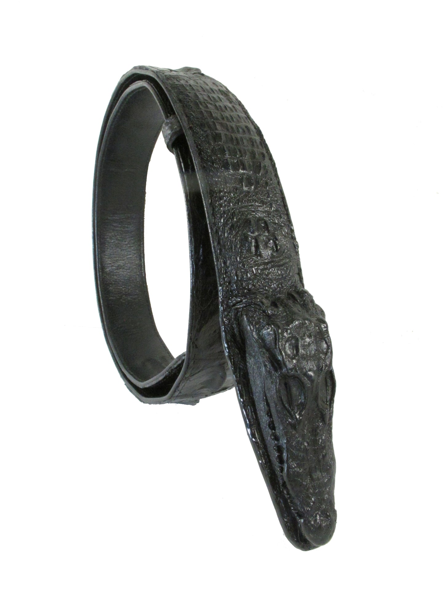 Genuine Crocodile Skin with Head Leather Dress Belt