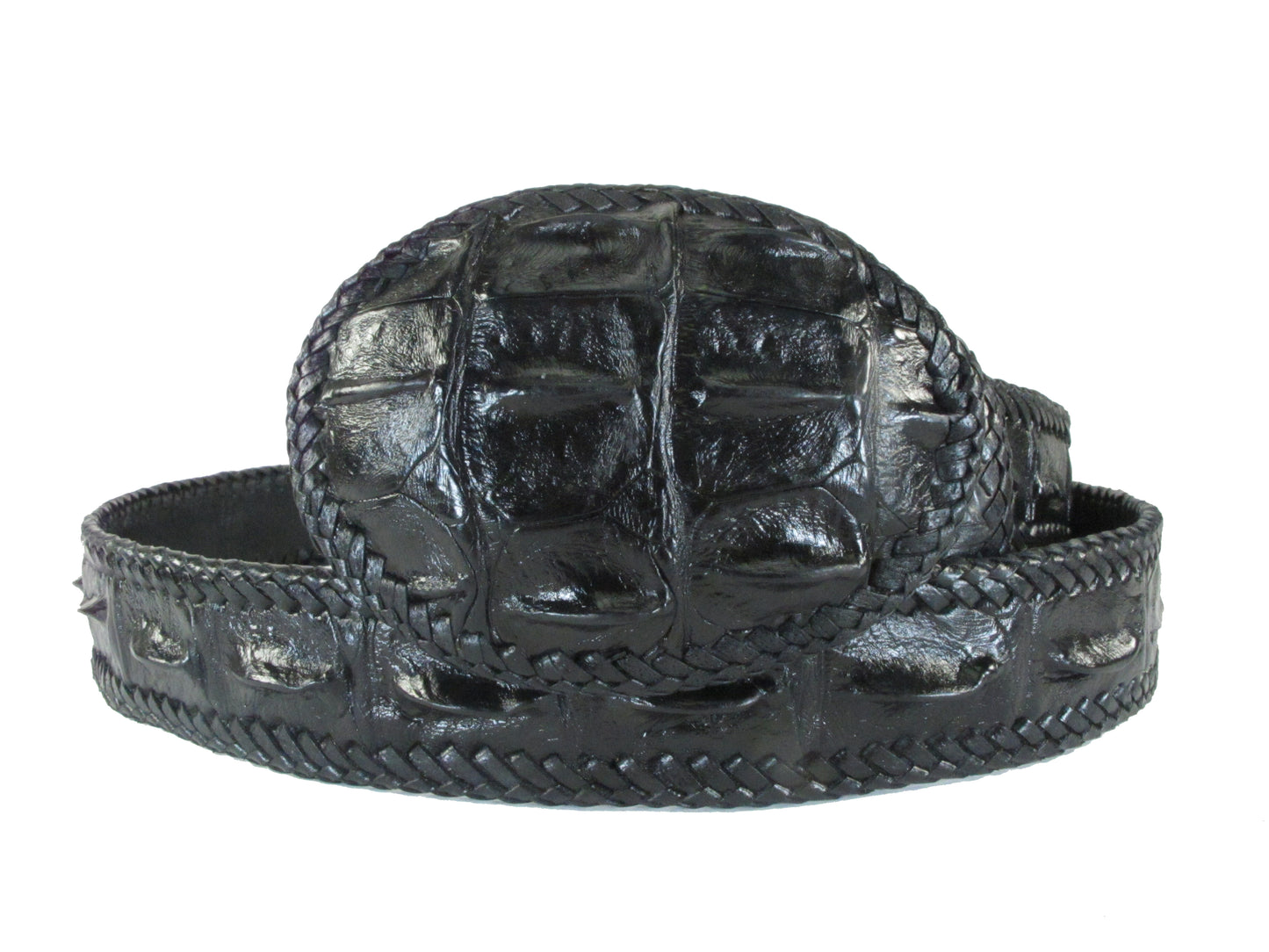 Genuine Crocodile Single Hornback Skin Leather Cowboy Handmade Belt