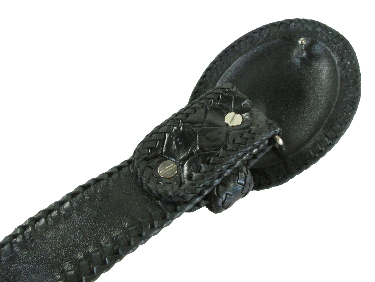 Genuine Crocodile Single Hornback Skin Leather Cowboy Handmade Belt