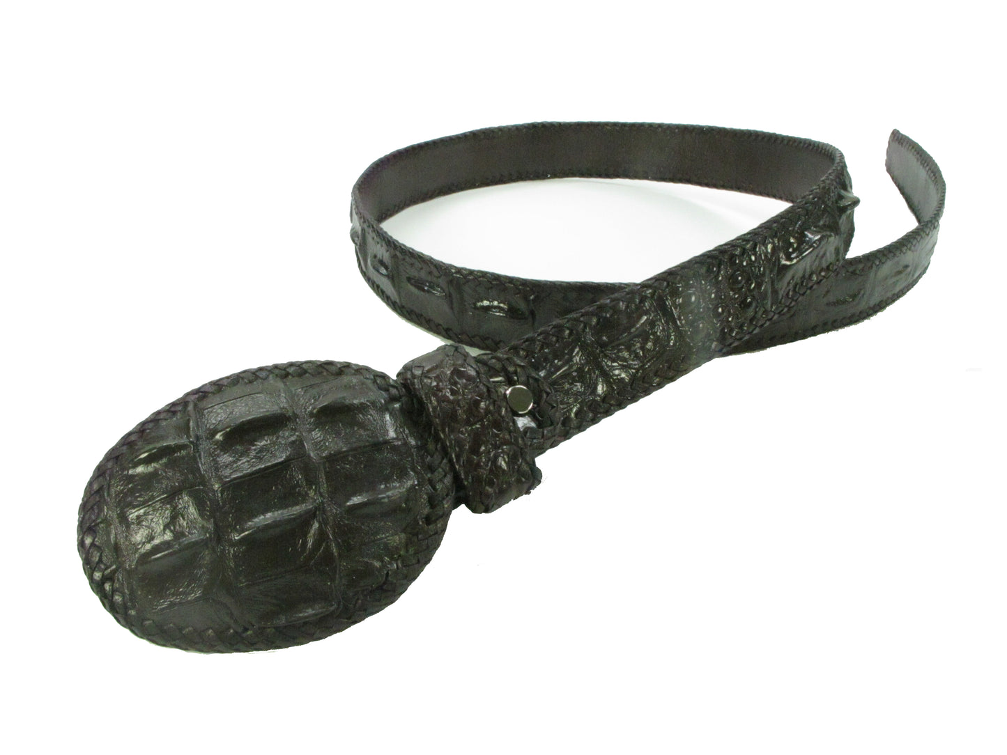 Genuine Crocodile Single Hornback Skin Leather Cowboy Handmade Belt