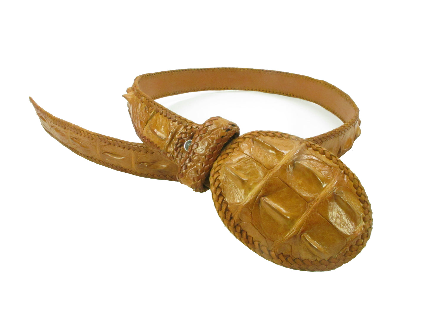 Genuine Crocodile Single Hornback Skin Leather Cowboy Handmade Belt