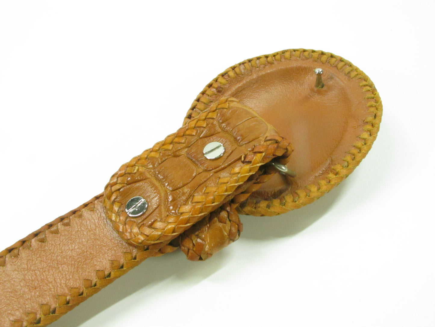 Genuine Crocodile Single Hornback Skin Leather Cowboy Handmade Belt