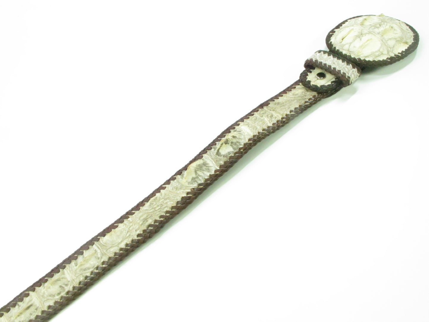 Genuine Crocodile Single Hornback Skin Leather Cowboy Handmade Belt