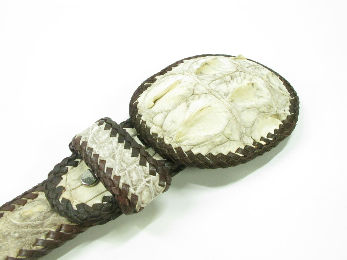 Genuine Crocodile Single Hornback Skin Leather Cowboy Handmade Belt