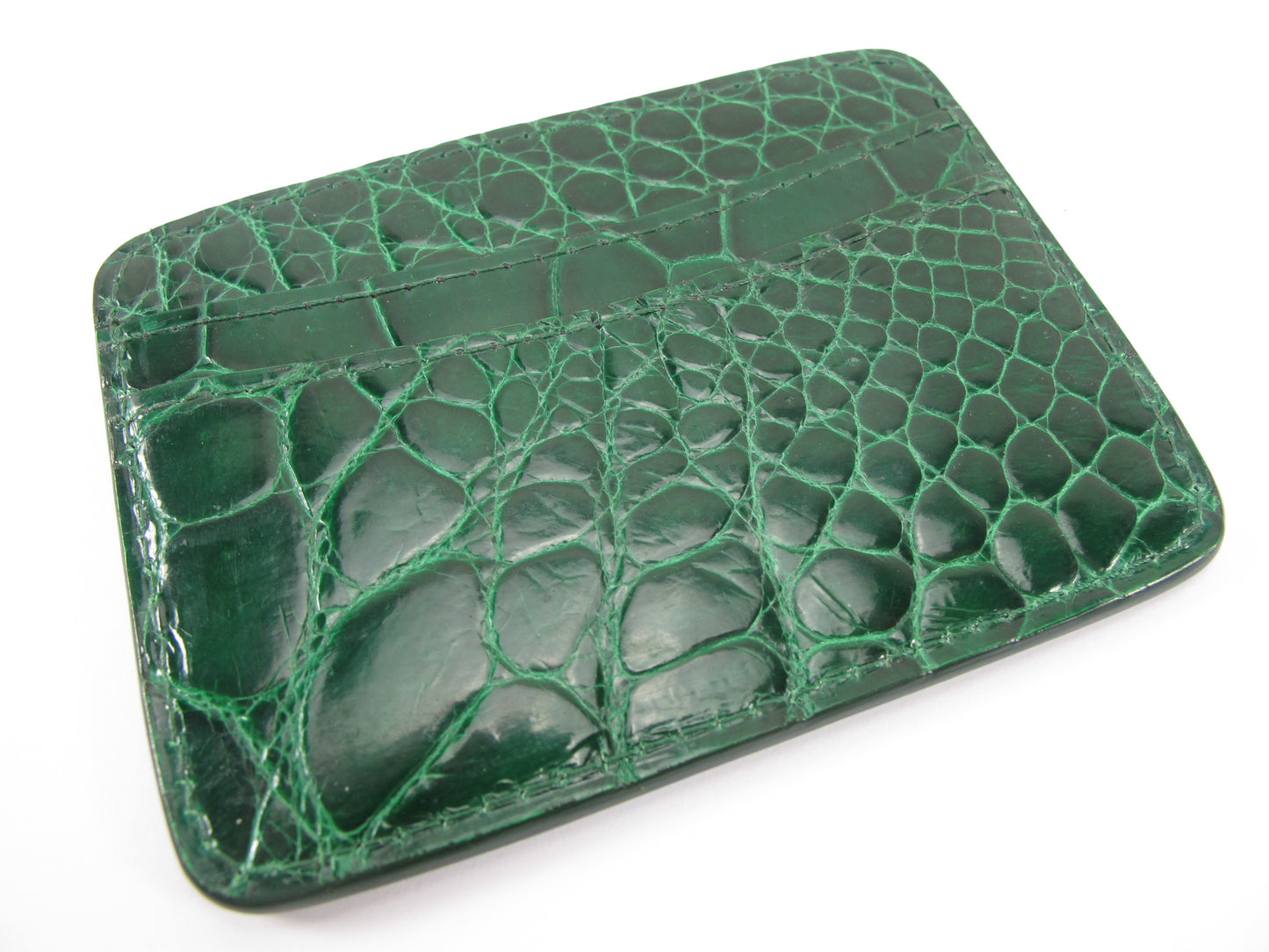 Genuine Crocodile Skin Leather Slim Business & Credit Card Holder Wallet