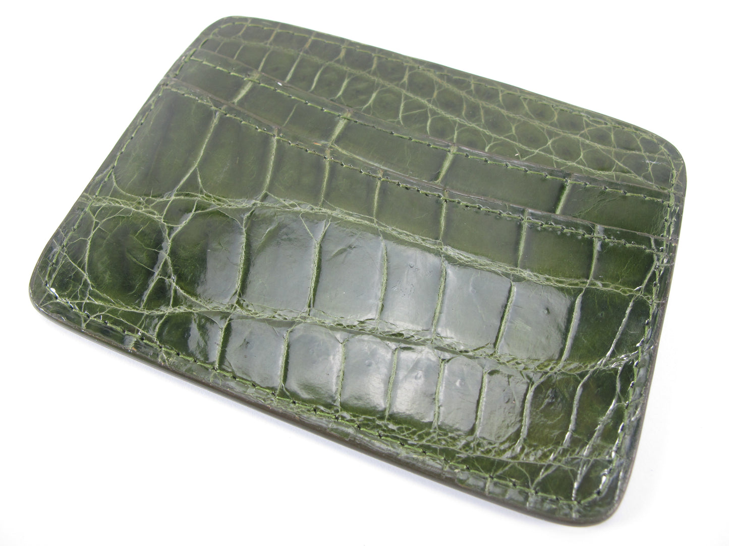 Genuine Crocodile Skin Leather Slim Business & Credit Card Holder Wallet