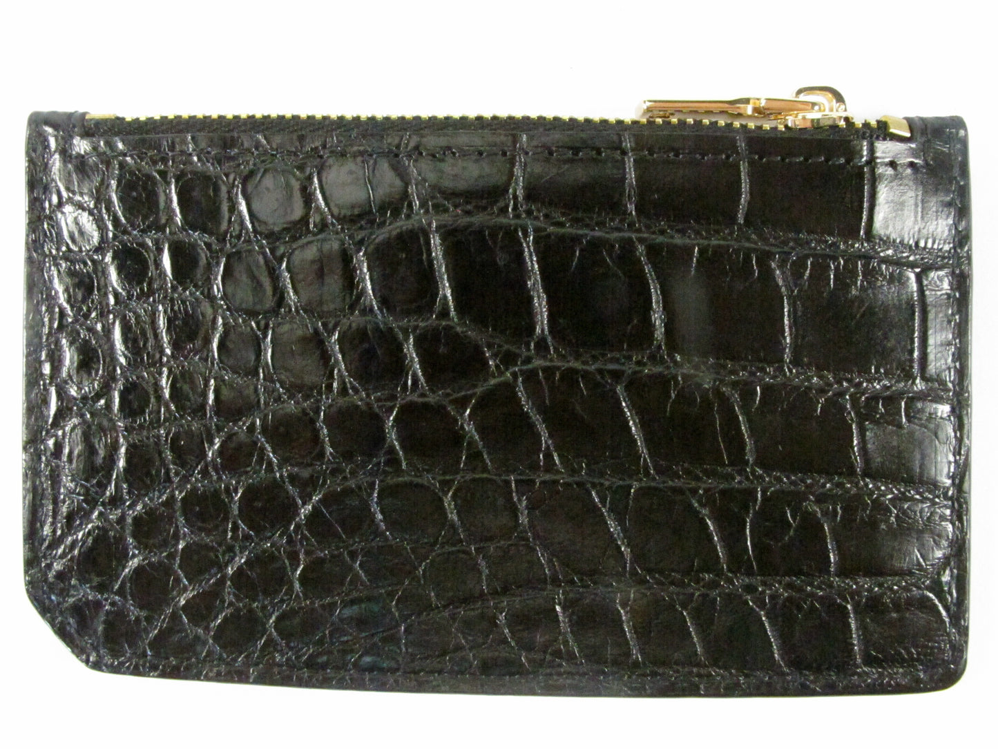 Genuine Crocodile Belly Skin Leather Business & Credit Card Holder Zip Wallet Coins Purse