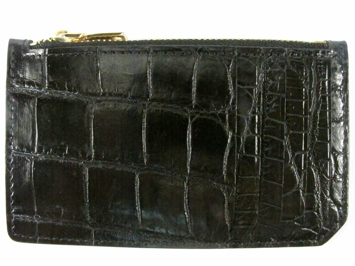 Genuine Crocodile Belly Skin Leather Business & Credit Card Holder Zip Wallet Coins Purse