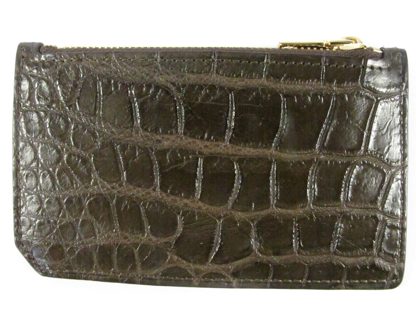 Genuine Crocodile Belly Skin Leather Business & Credit Card Holder Zip Wallet Coins Purse