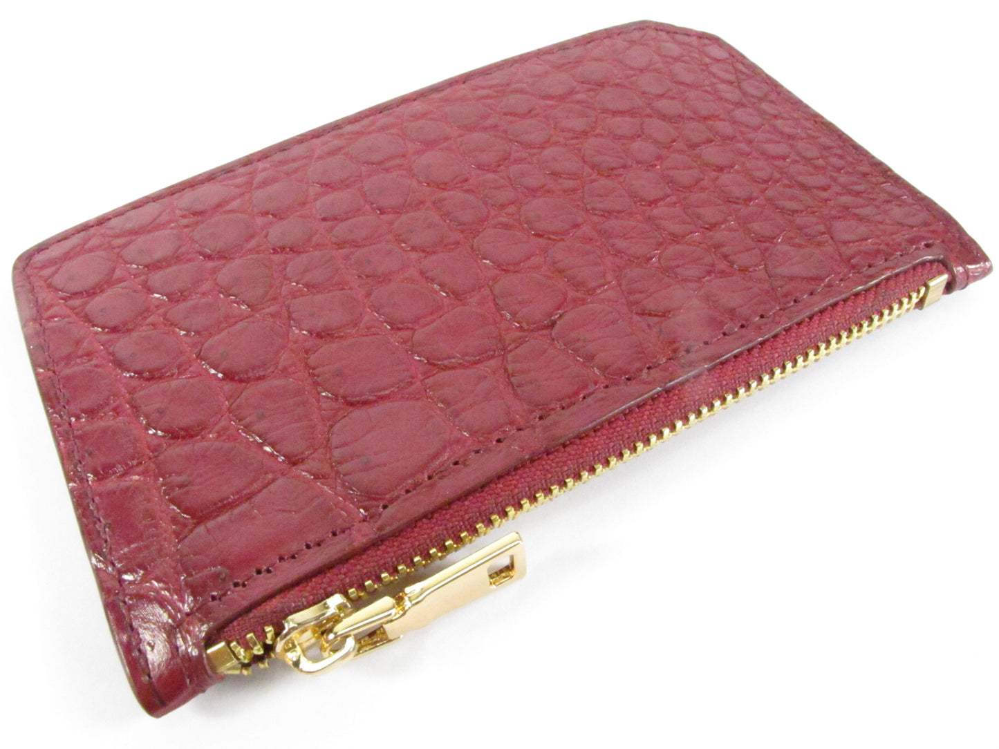Genuine Crocodile Belly Skin Leather Business & Credit Card Holder Zip Wallet Coins Purse