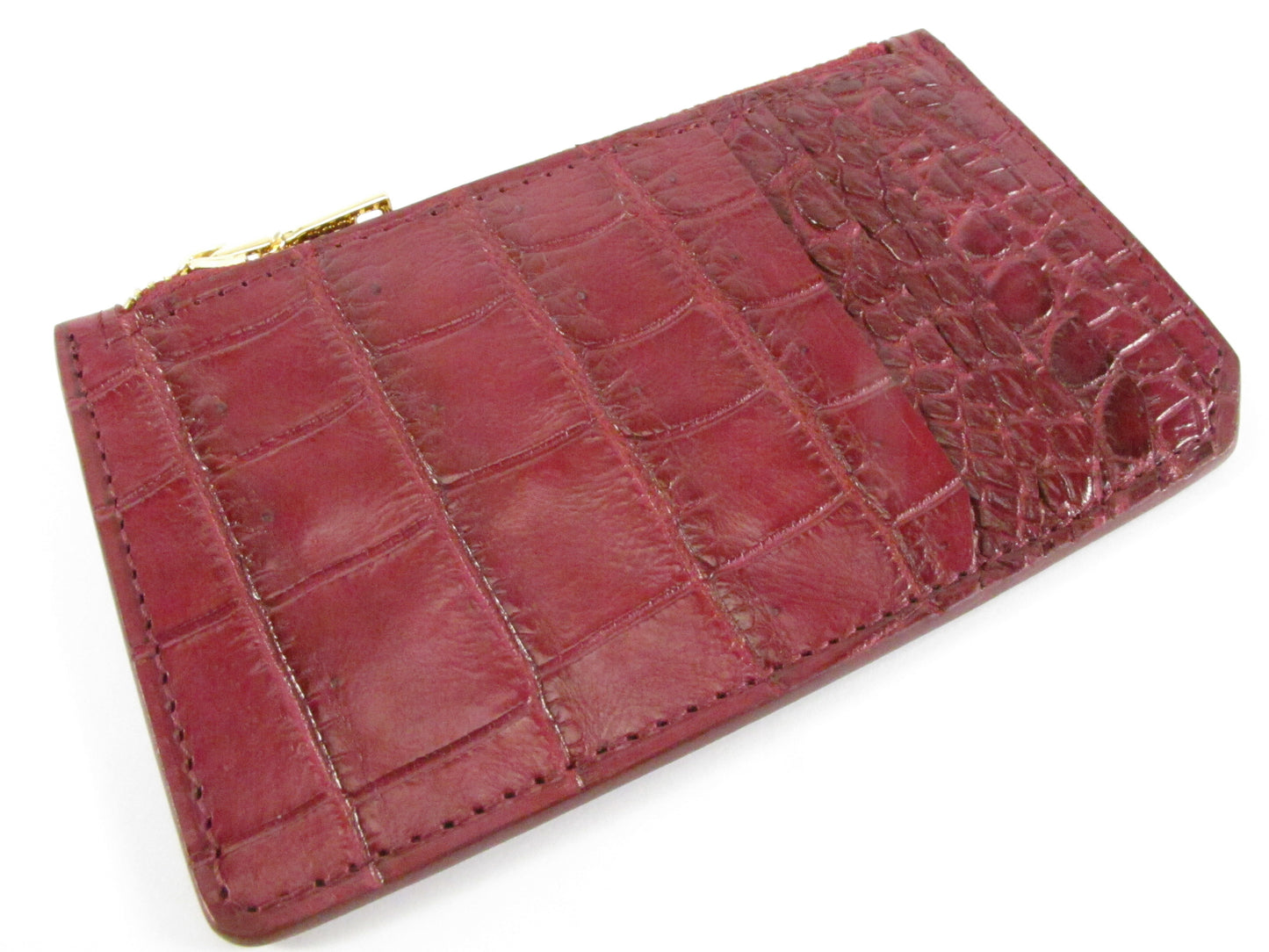 Genuine Crocodile Belly Skin Leather Business & Credit Card Holder Zip Wallet Coins Purse
