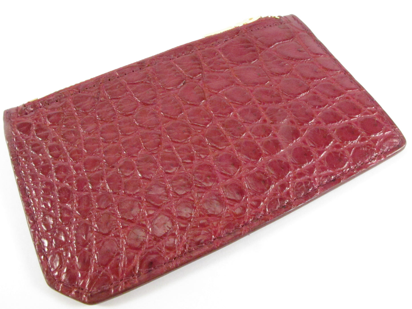 Genuine Crocodile Belly Skin Leather Business & Credit Card Holder Zip Wallet Coins Purse