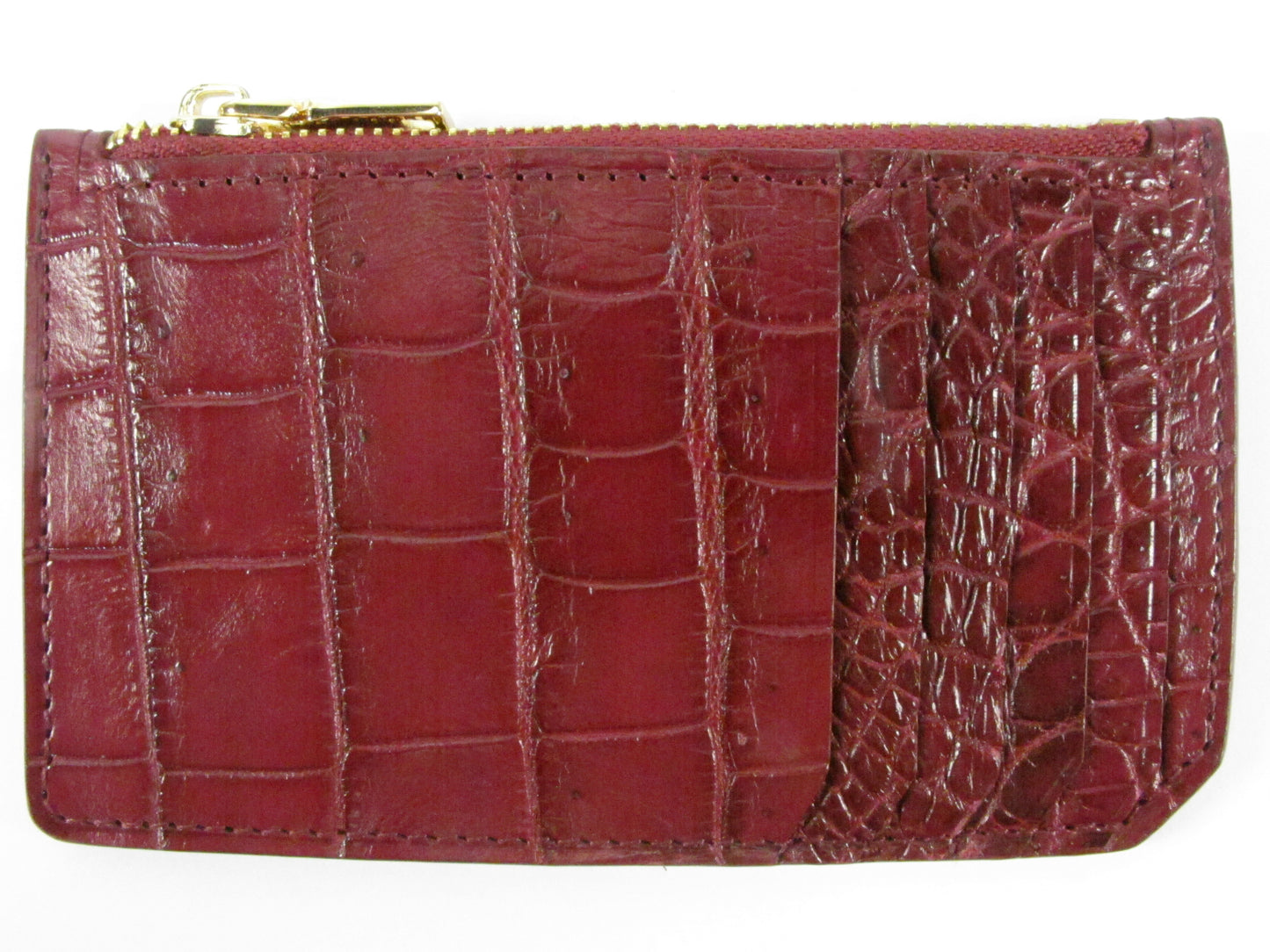 Genuine Crocodile Belly Skin Leather Business & Credit Card Holder Zip Wallet Coins Purse