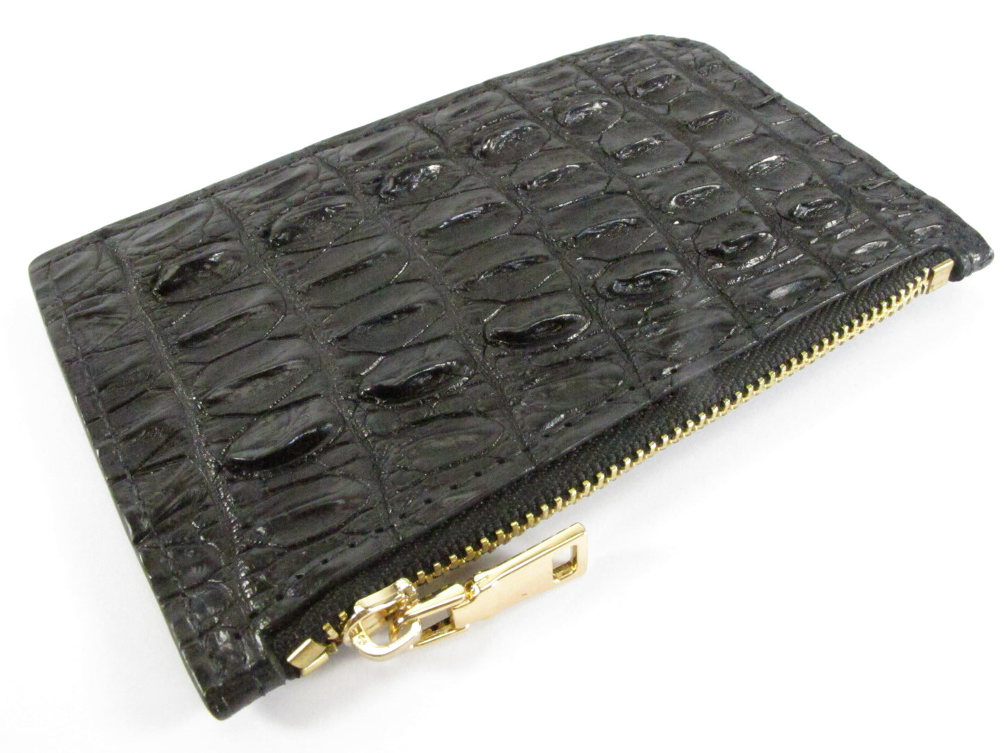 Genuine Crocodile Tail Skin Leather Business & Credit Card Holder Zip Wallet Coins Purse