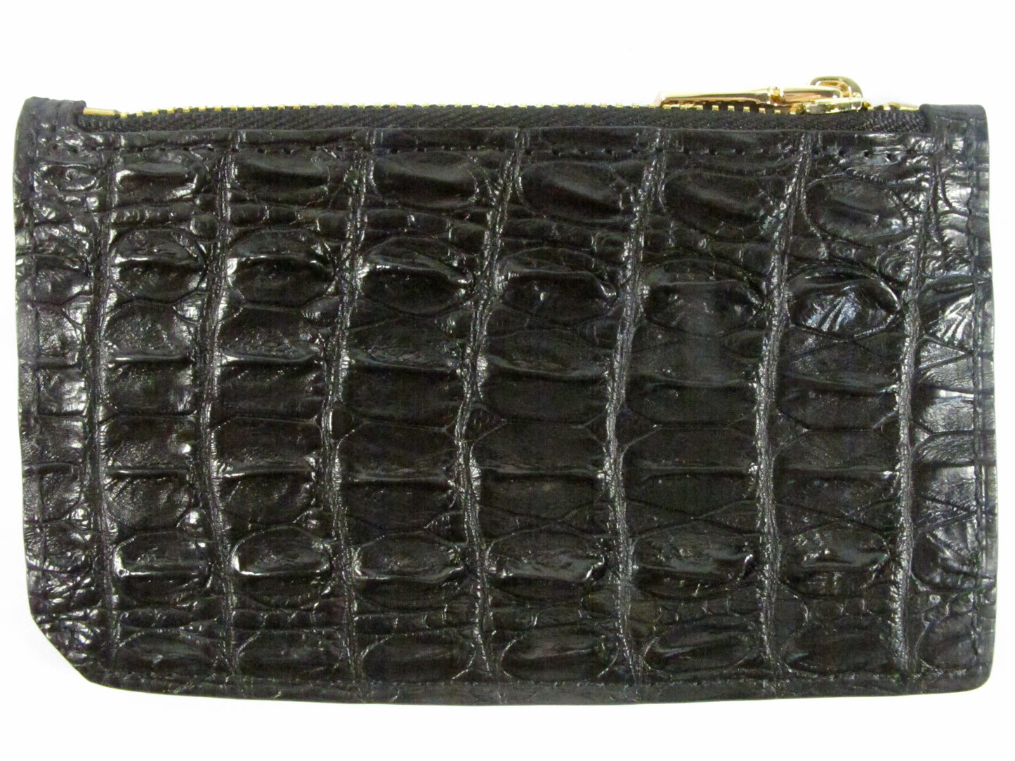 Genuine Crocodile Tail Skin Leather Business & Credit Card Holder Zip Wallet Coins Purse