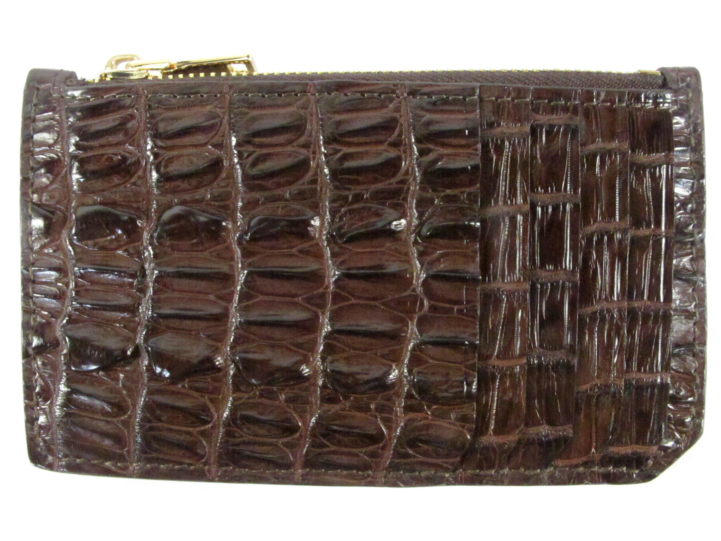 Genuine Crocodile Tail Skin Leather Business & Credit Card Holder Zip Wallet Coins Purse