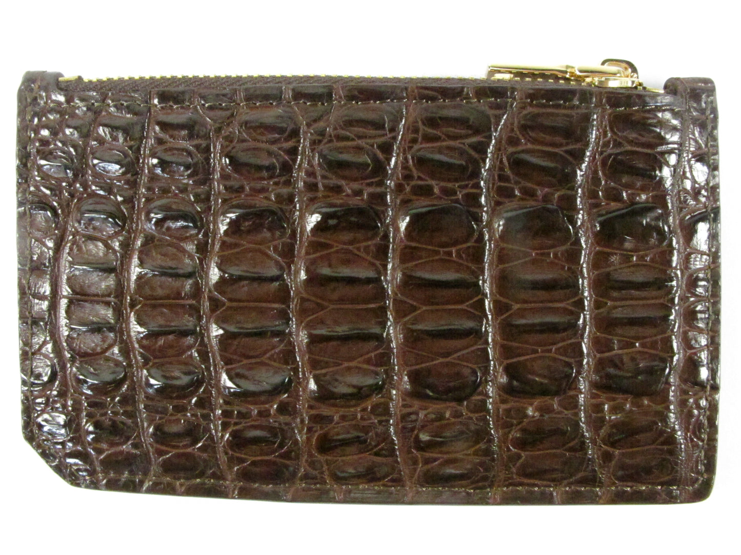 Genuine Crocodile Tail Skin Leather Business & Credit Card Holder Zip Wallet Coins Purse