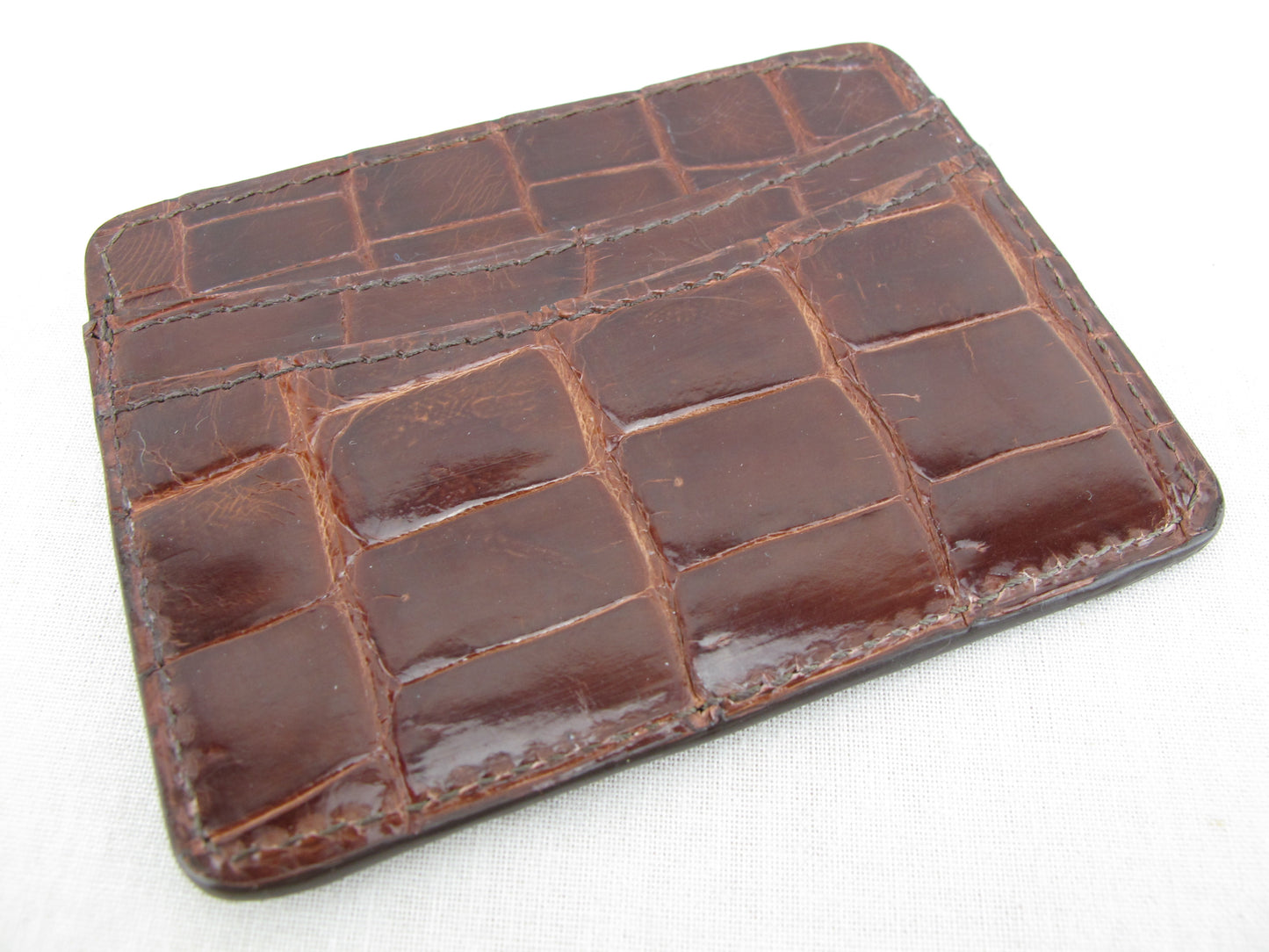 Genuine Crocodile Skin Leather Slim Business & Credit Card Holder Wallet