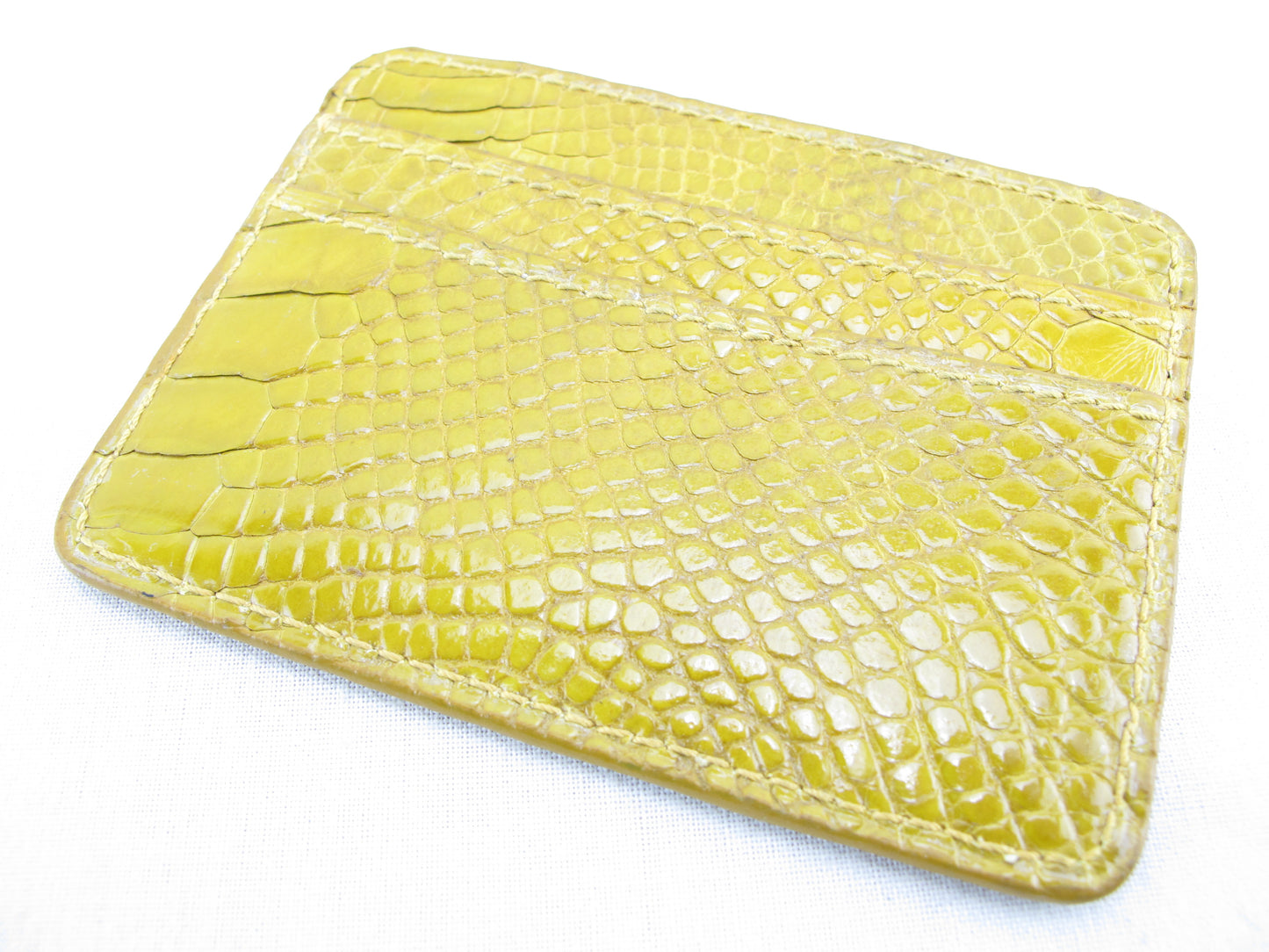 Genuine Crocodile Skin Leather Slim Business & Credit Card Holder Wallet