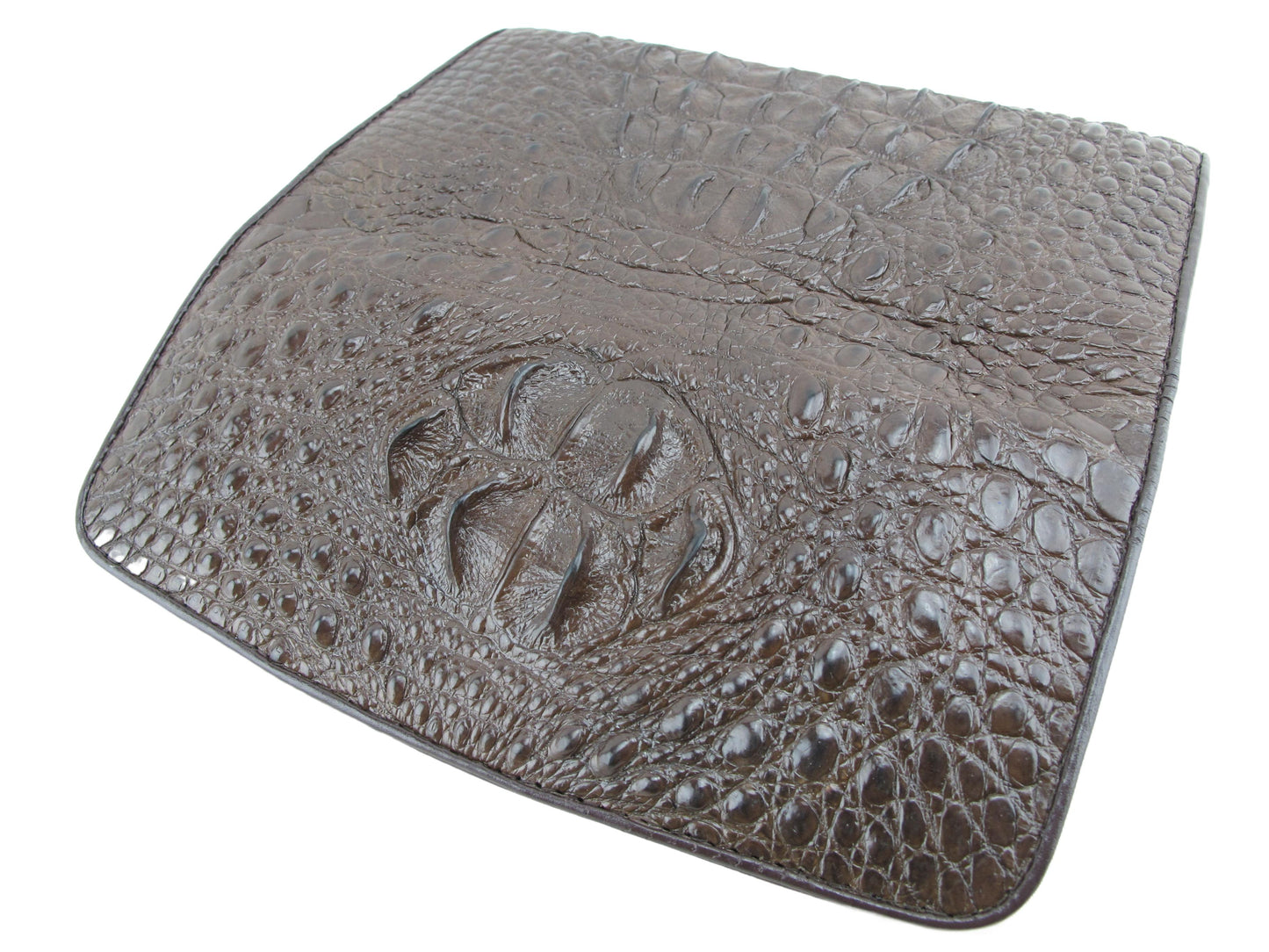 Genuine Crocodile Hornback Skin Leather Women's Trifold Clutch Wallet Purse