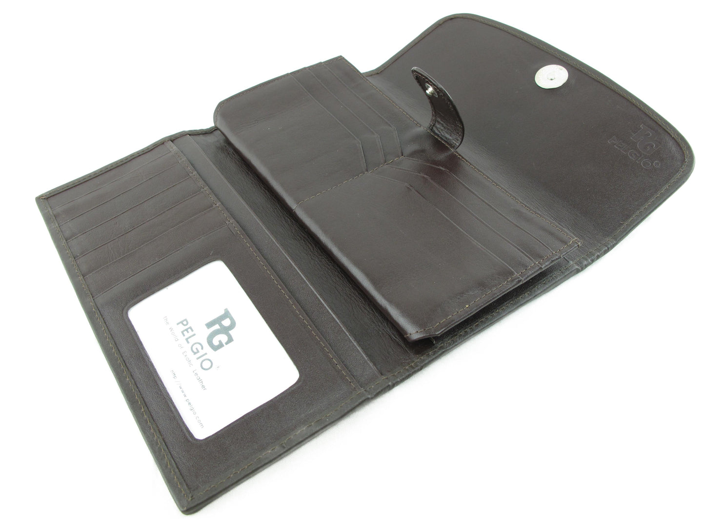 Genuine Crocodile Hornback Skin Leather Women's Trifold Clutch Wallet Purse