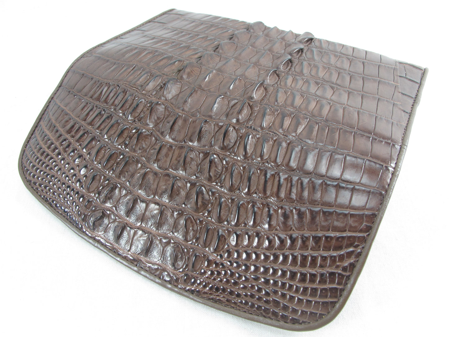 Genuine Crocodile Tail Skin Leather Women's Trifold Clutch Wallet Purse