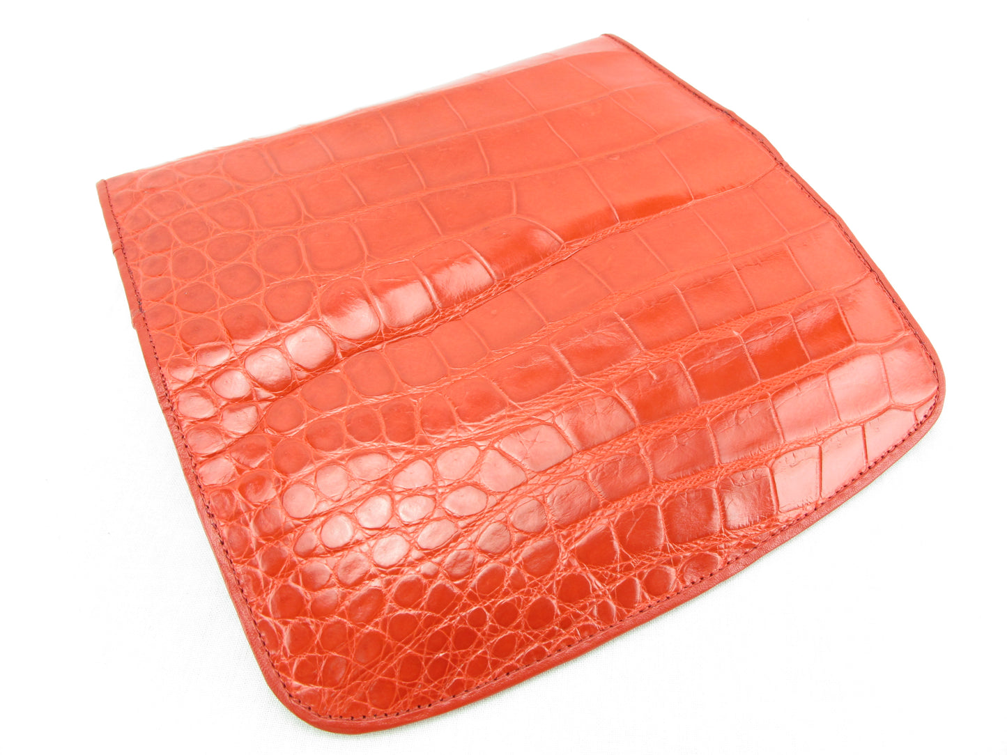 Genuine Crocodile Belly Skin Leather Women's Trifold Clutch Wallet Purse