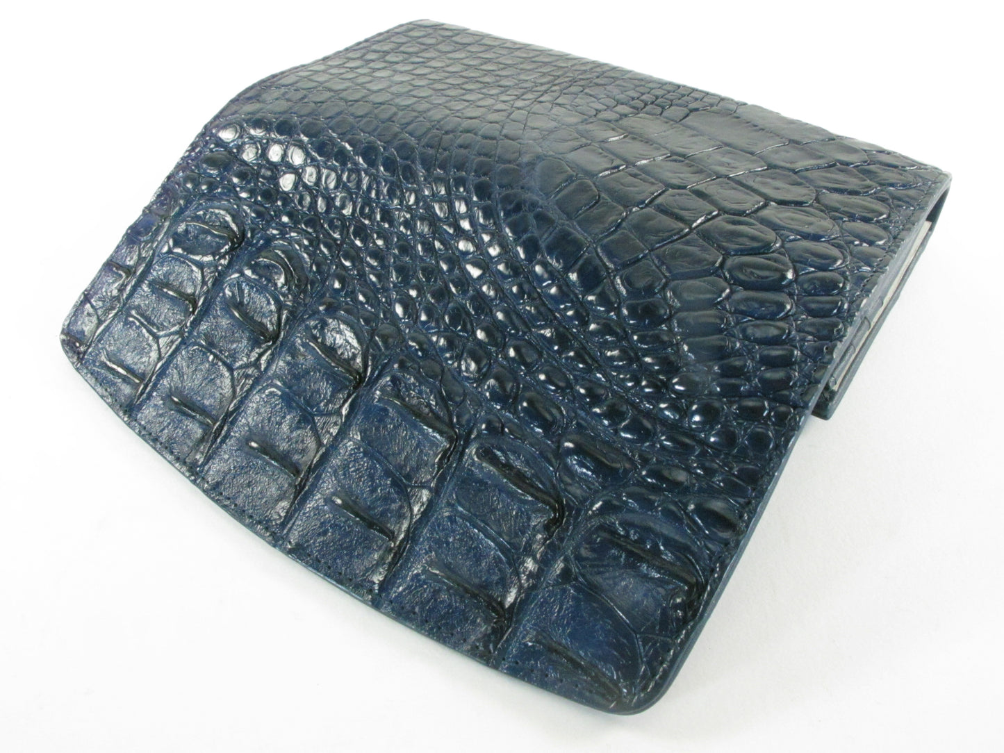 Genuine Crocodile Half Hornback Skin Leather Women's Trifold Clutch Wallet Purse