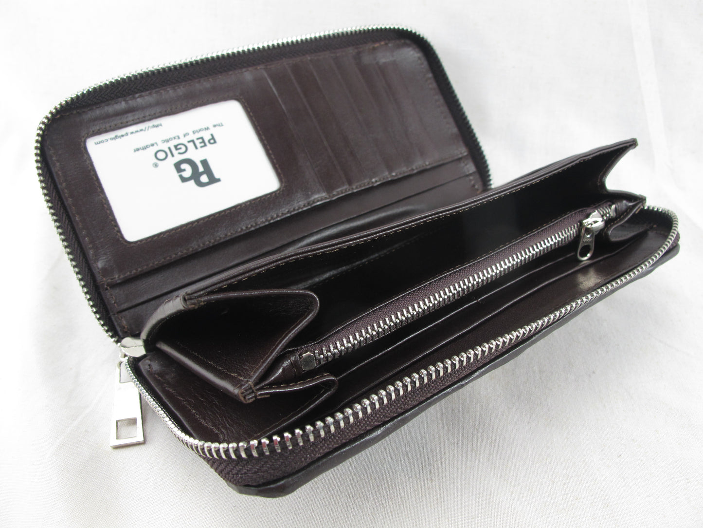 Genuine Crocodile Hornback Skin Leather Zip Around Clutch Wallet Purse