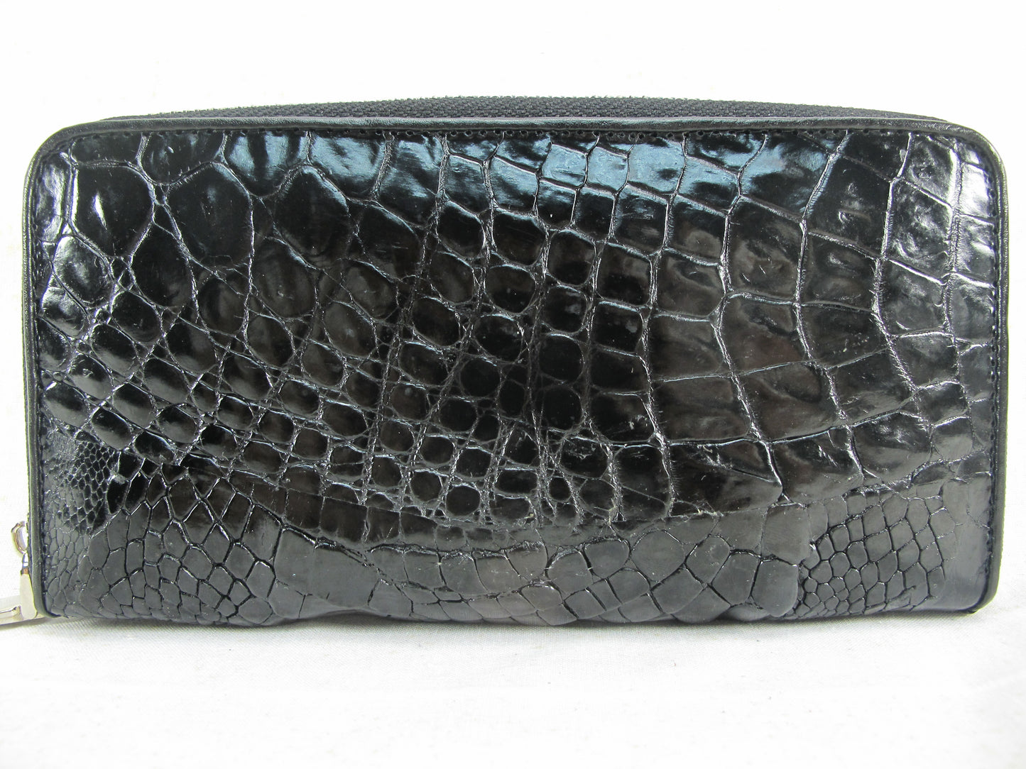 Genuine Crocodile Foot Claw Skin Leather Zip Around Clutch Wallet Purse