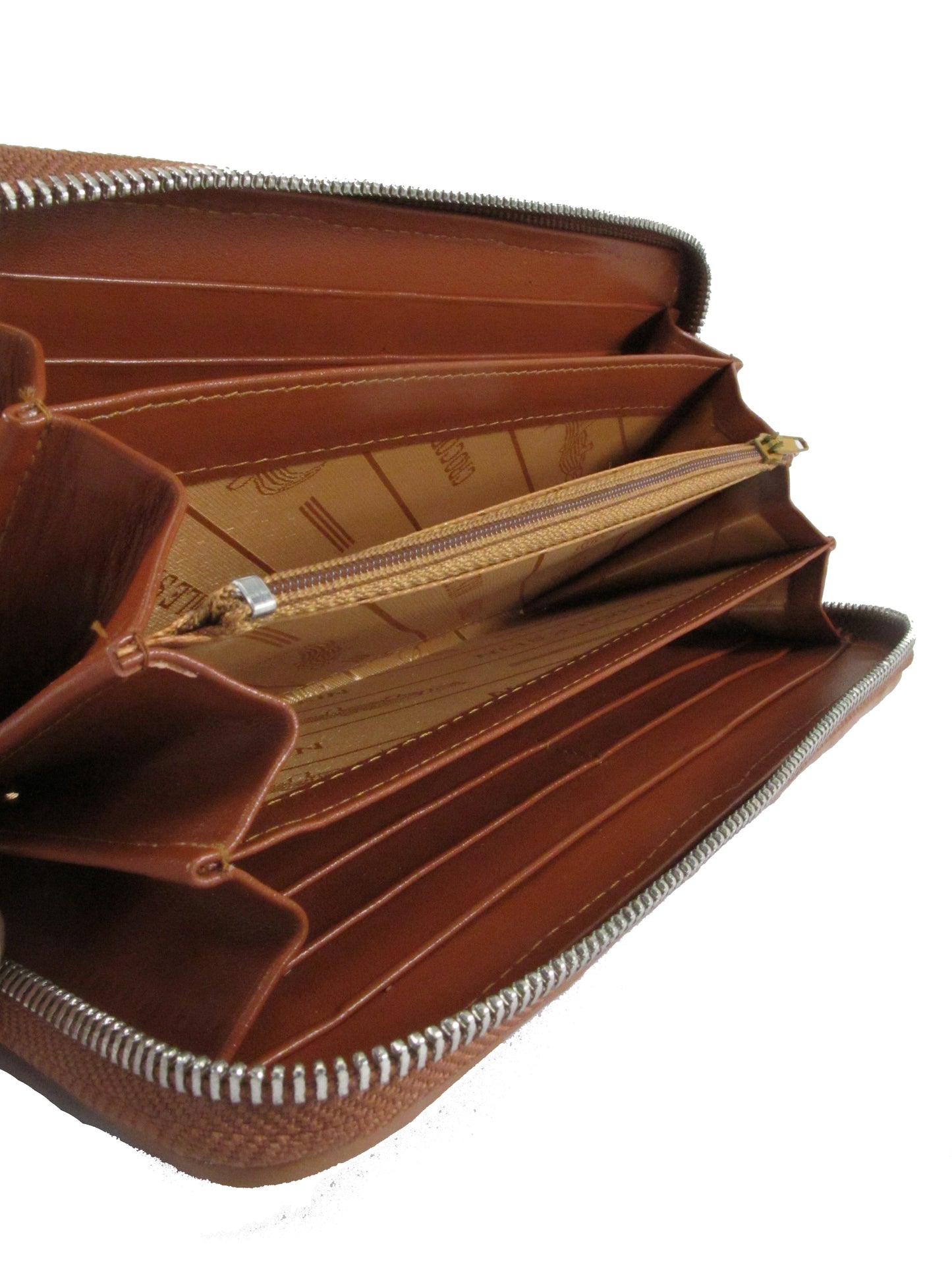 Genuine Crocodile Backbone Skin Leather Zip Around Clutch Wallet Purse