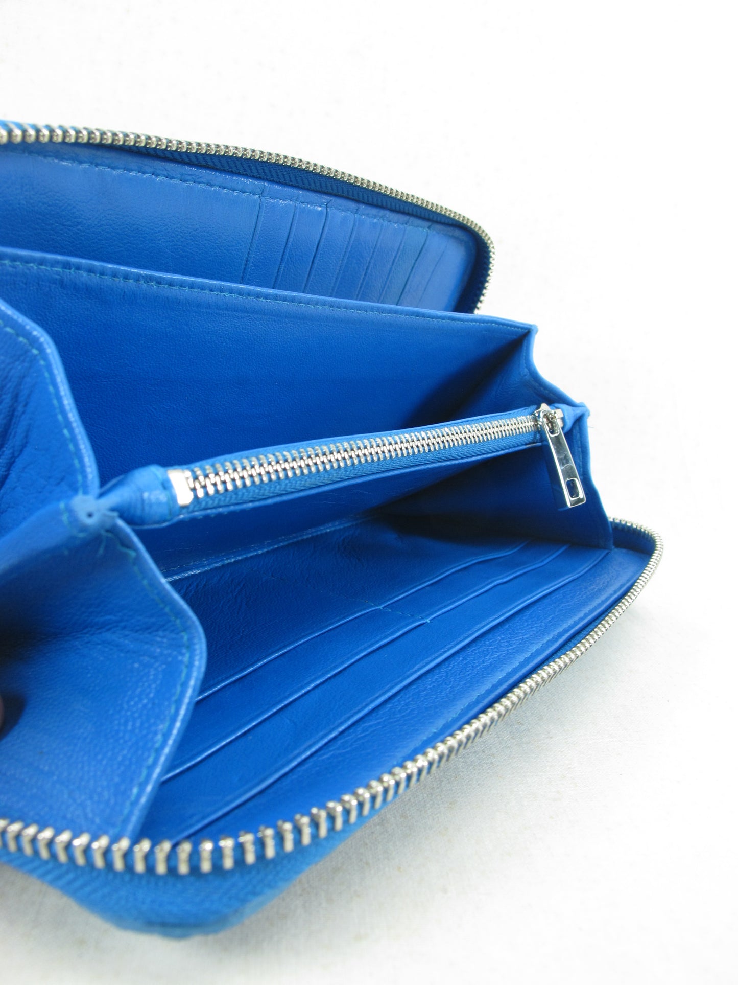 Genuine Crocodile Half Backbone Skin Leather Zip Around Clutch Wallet Purse