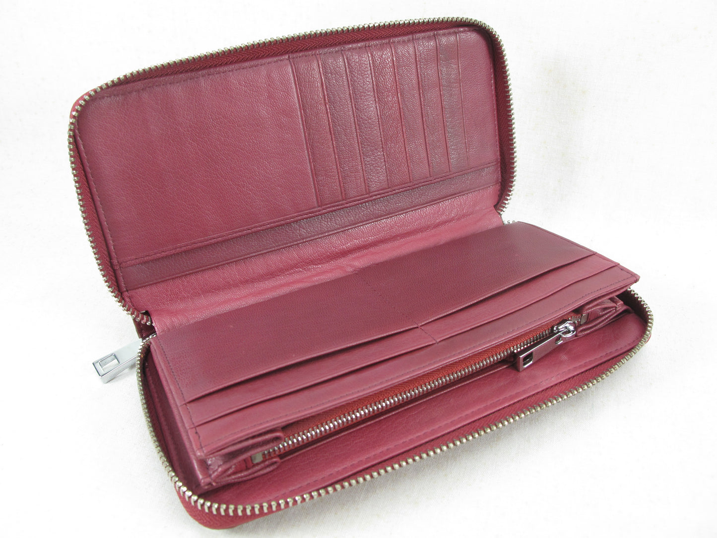 Genuine Crocodile Half Backbone Skin Leather Zip Around Clutch Wallet Purse