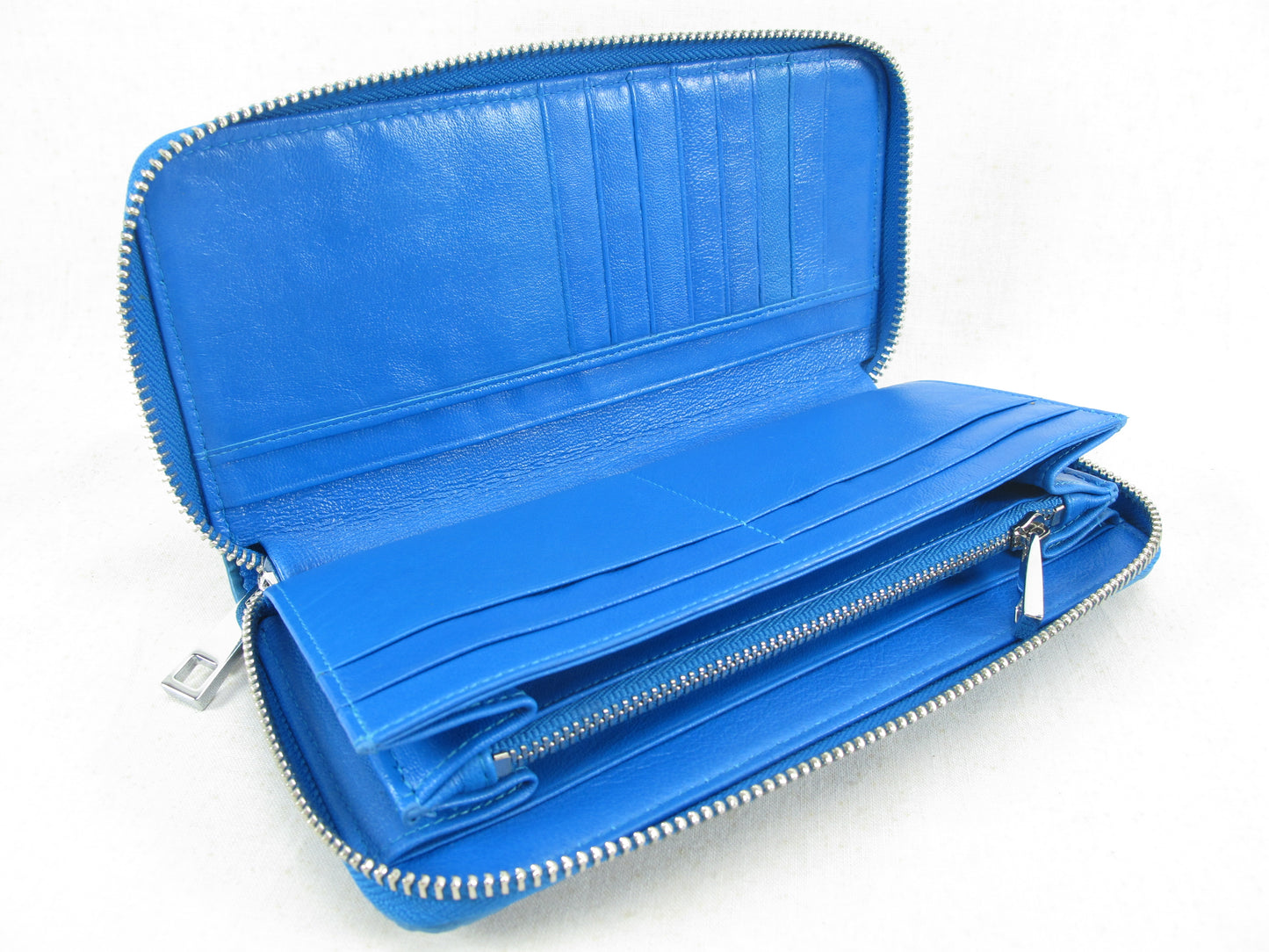 Genuine Crocodile Tail Skin Leather Zip Around Clutch Wallet Purse